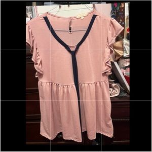 Pink peplum blouse